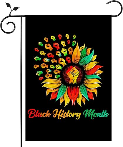Nepnuser Bandera de jardín del mes de la historia negra, decoración de festival de doble cara afroamericana, decoración para patio delantero