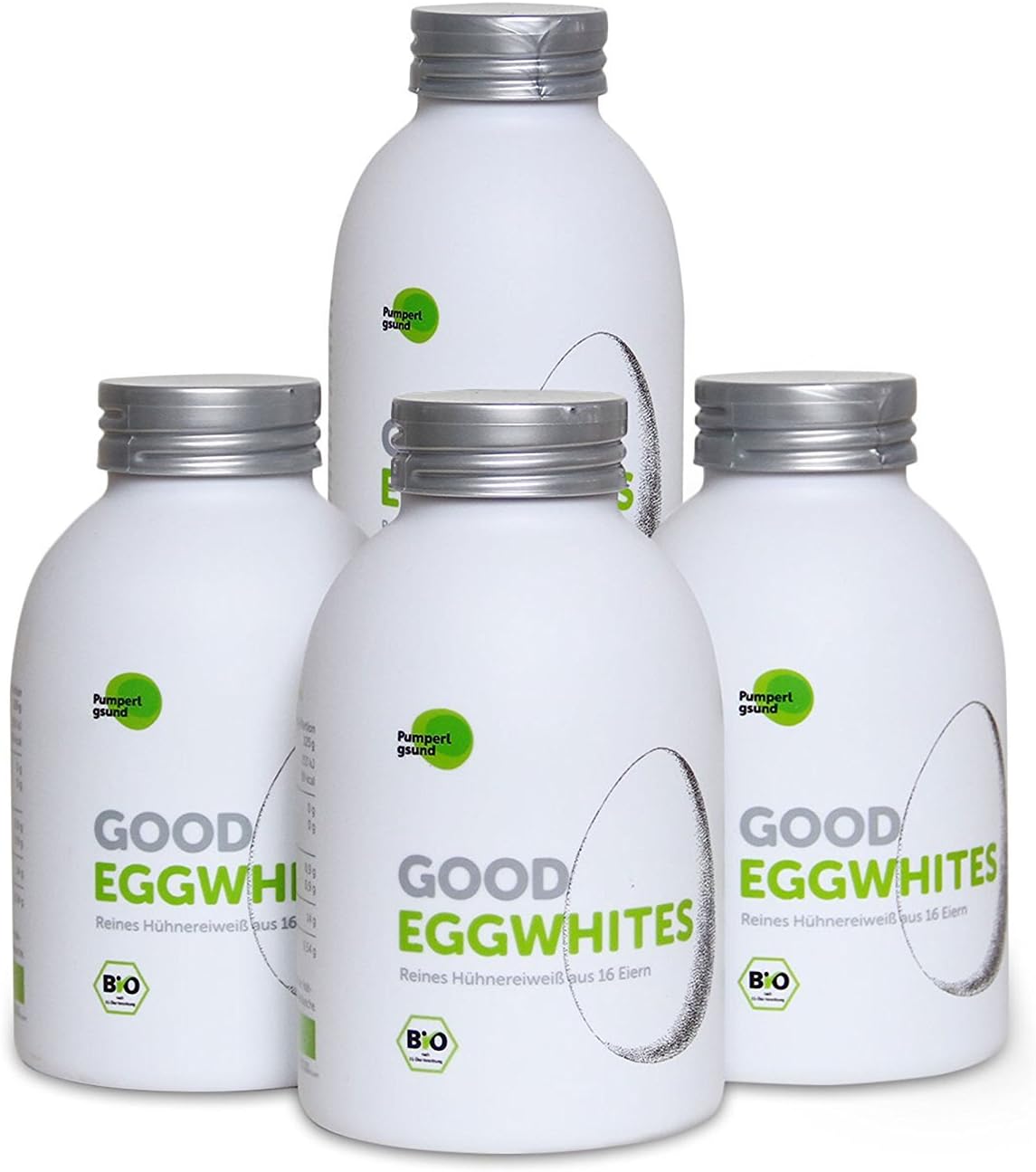 Good Eggwhites 4 x 483 ml (Organic Egg White) • Liquid Protein • Healthy Weight Loss & Muscle Build-Up • Protein Shakes • Low Carb • PUMPERLGSUND