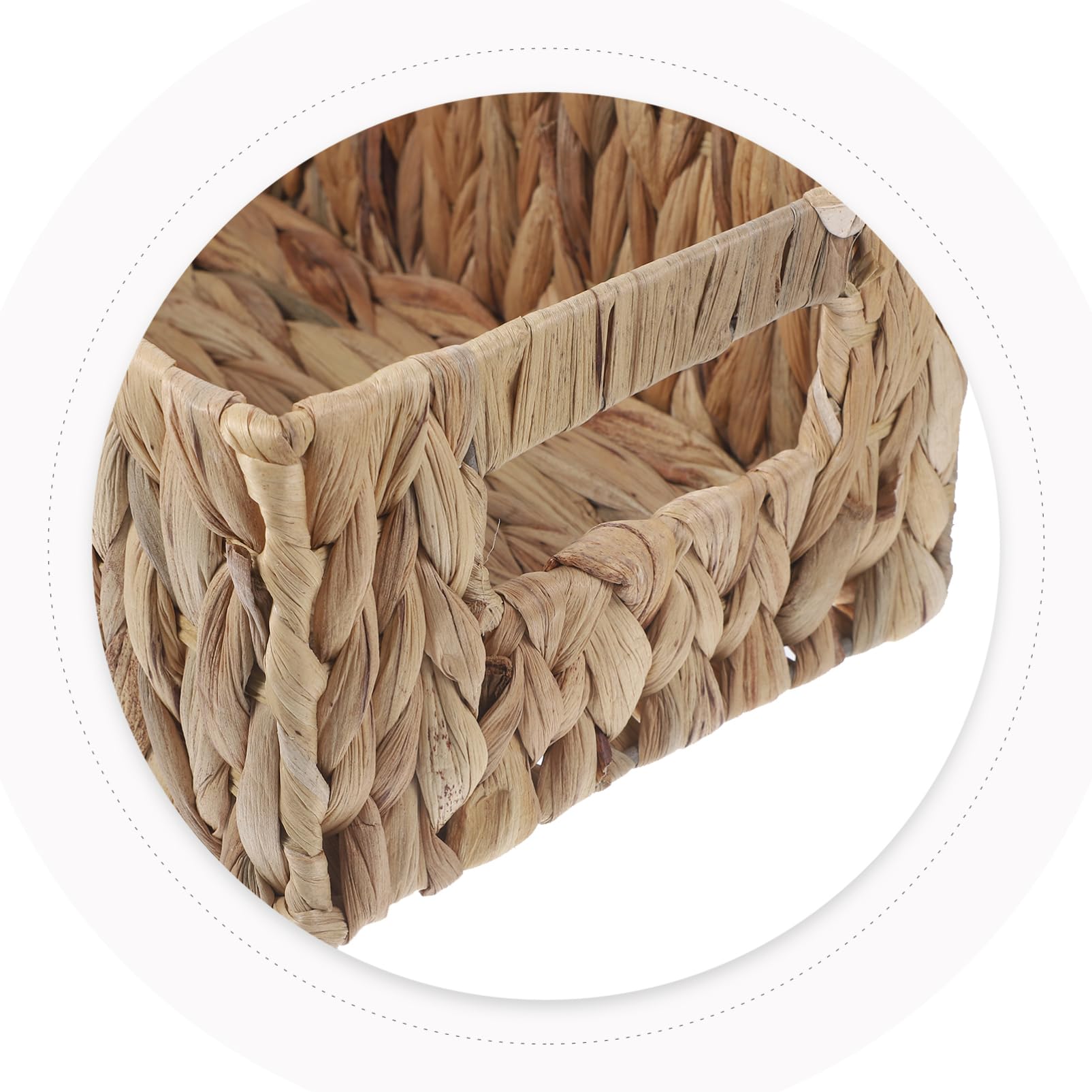 LABRIMP Koszyk Do Przechowywania z Trawy Wodnej Woven Hyacinth Basket z Uchwytem Funkcjonalny Koszyk Dekoracyjny Do Biura i Domu Idealny Organizacji Drobiazgów