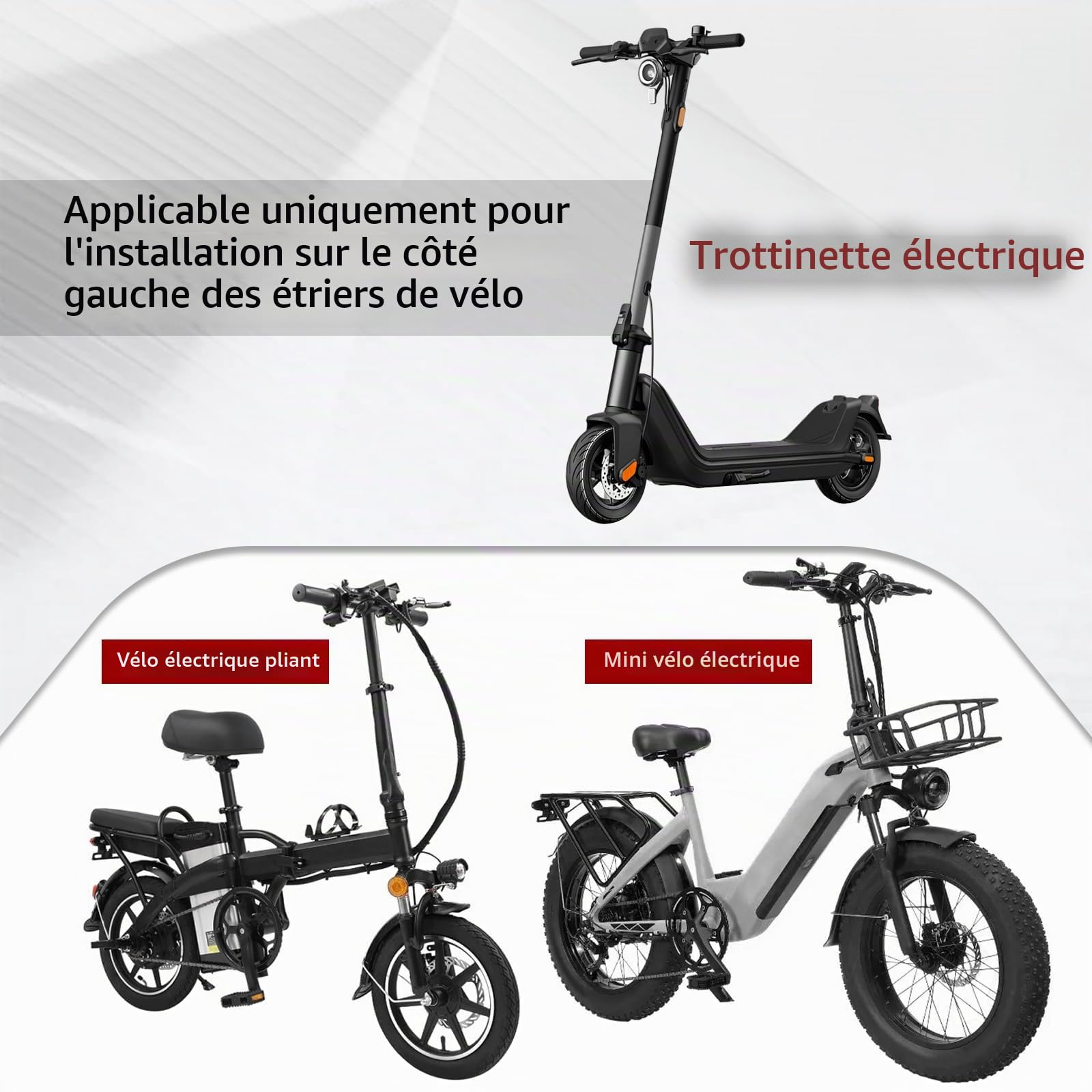 Kit de frein à disque hydraulique électrique à 2 broches à 4 pistons, avant gauche 1150 mm, arrière droit, 1950 mm, levier de calibre en alliage d'aluminium pour vélo électrique, scooter, VTT
