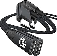 Vista 21 de UseBean Cable de extensión USB C en ángulo recto de 0.6 pies, 90 grados USB-C 3.2 Gen 2 20Gbps macho a hembra tipo C 4K cable extensor de video