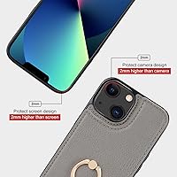 Vista 15 de Folosu Funda compatible con iPhone 13 con soporte para tarjetas, rotación de 360°, soporte de anillo de dedo con función atril, protección RFID
