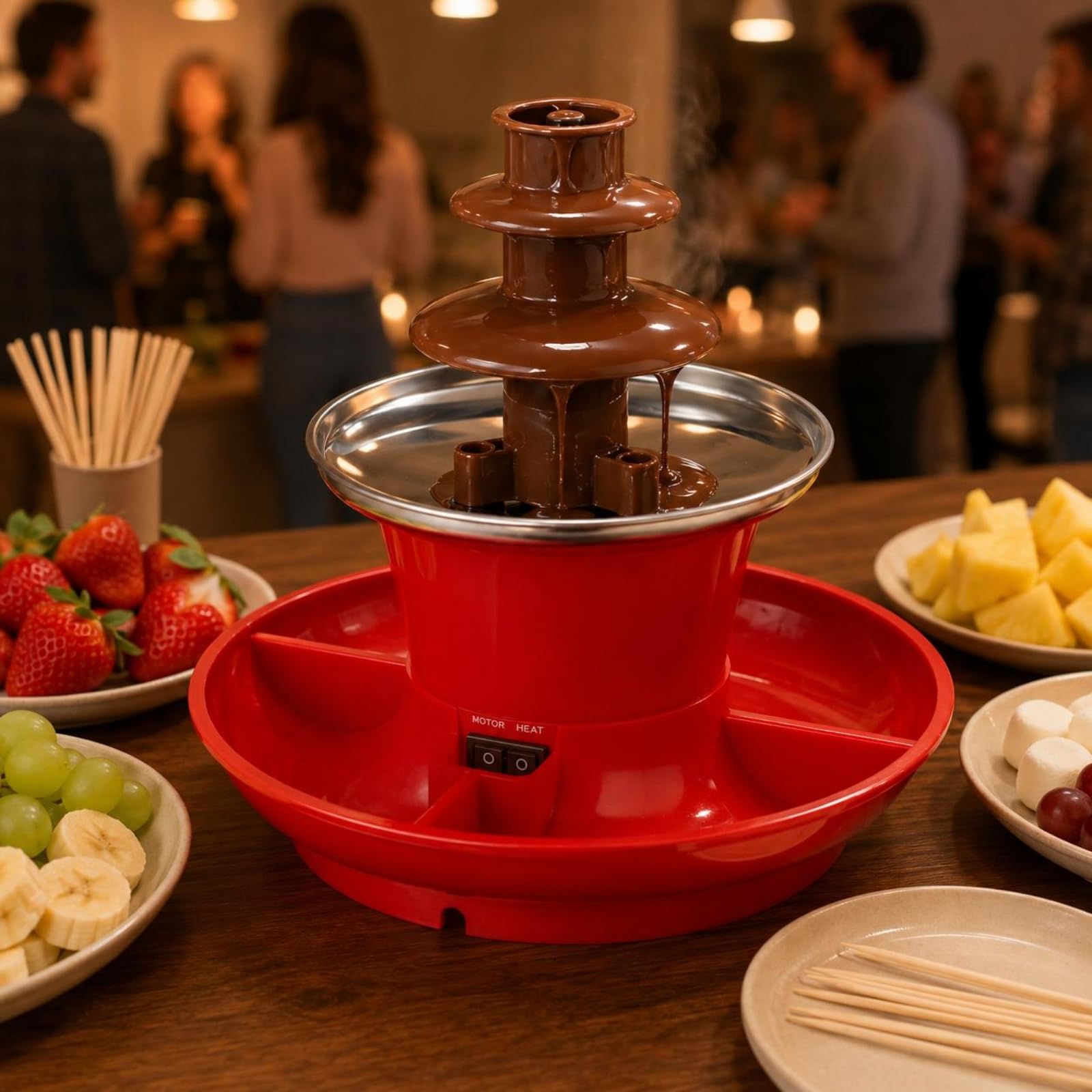 Tiered Design Three-Tier Chocolate Fountain Detachable | Tiered Design Three-Tier Chocolate Fountain Detachable Machine Stainless Steel Party Appliance Spiral Auger Us Plug-image-10