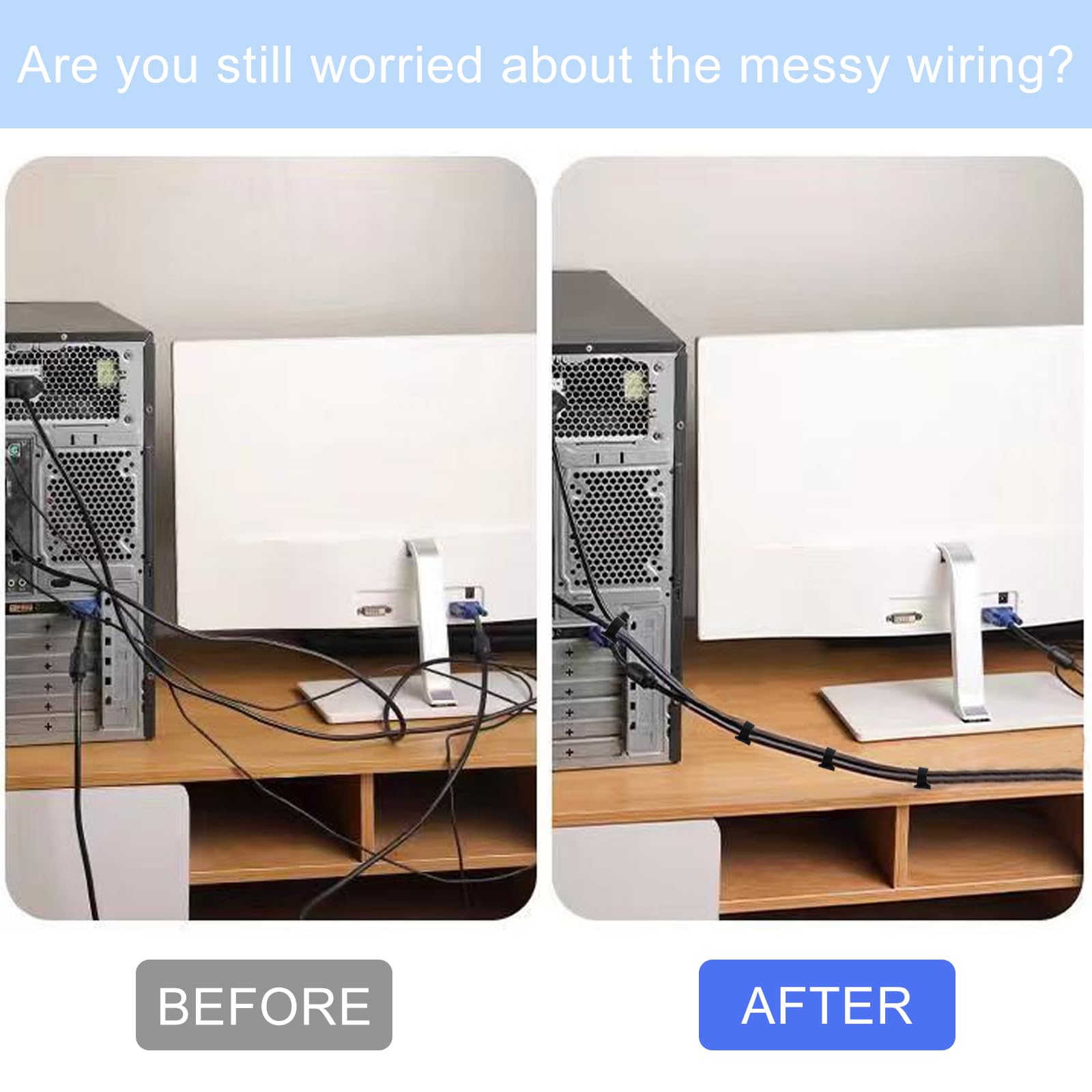 Zawaer Cable Anageent, 2 PCS Rangeent Cable Bureau, Organiseurs De Câbles Sous Le Bureau