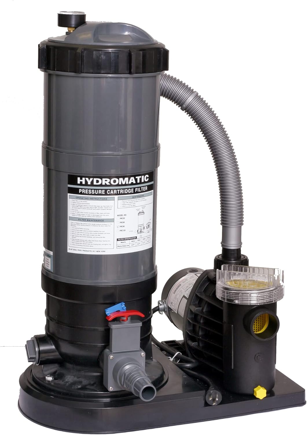 Blue Wave Hydromatic 120 SF Cartridge Filter System with 1.5 HP Pump for Above Ground Pools