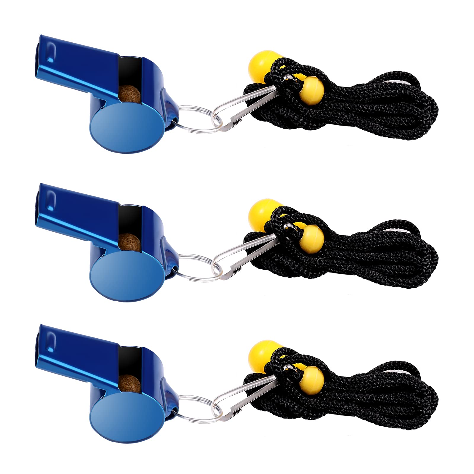 SAVITA 3 Stck Edelstahl Pfeifen mit Lanyard Premium Metal Whistle Survival Sportpfeifen Lauter fr Outdoor-Aktivitten Sportunterricht Trainer Coach Schiedsrichter Lehrer Emergency