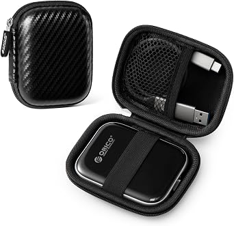 ORICO Portable Protection Case for External SSD Hard Drive, Travel Cable and Tiny Electronic Equipment, Water-Resistant Storage Bag with EVA Material M2PH03