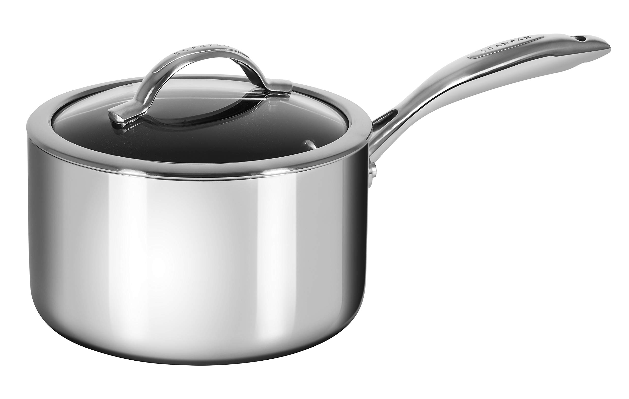 ScanpanHaptiq Saucepan with Lid, 4 Quart, Silver