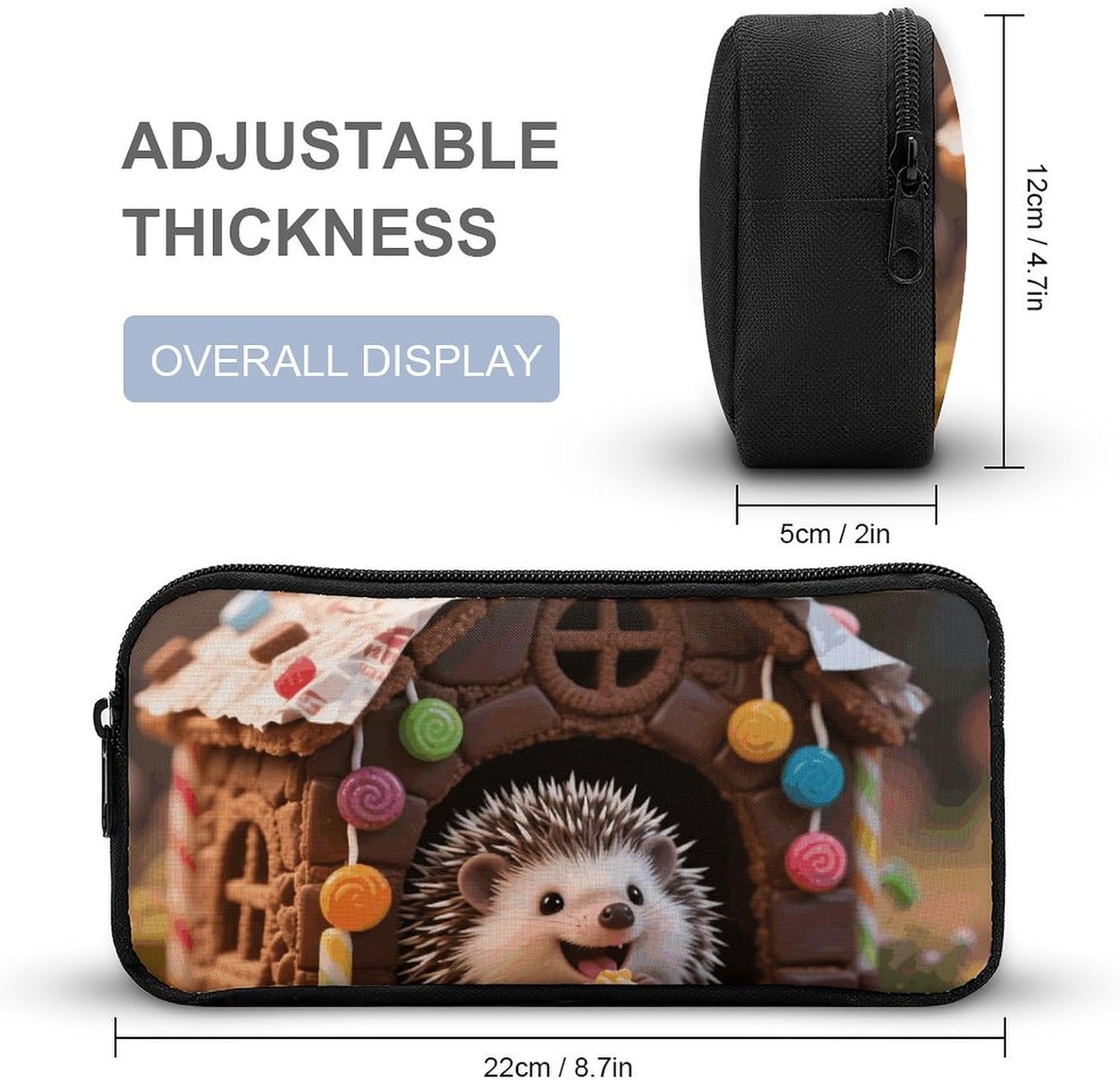 Hedgehog in The Candy House Pencil Pouch Large Capacity Pencil Case image 2