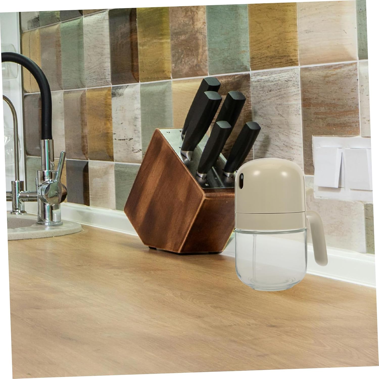Automatic Oil Dispenser Bottle Kitchen Condiment Storage for Oil Vinegar and Sauces Space Saving Leak Design with Dual Function for Pouring and Spraying image 5