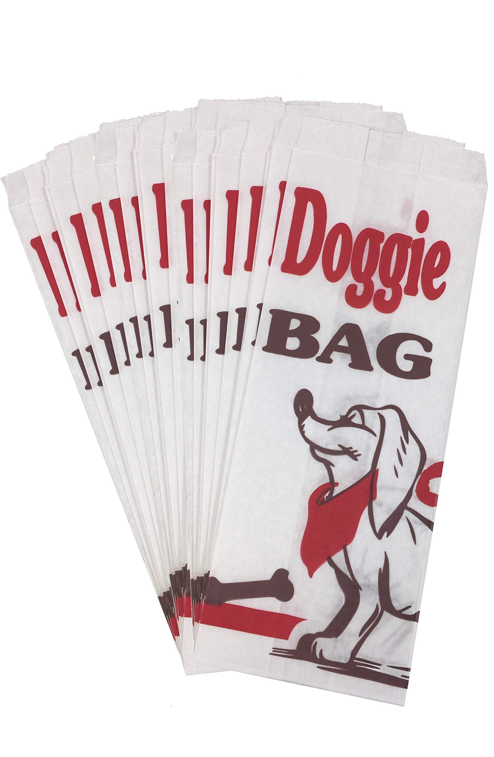 Dog Party Paper Sacks - Doggie Treat Bags - Black Red White - 30 Pack