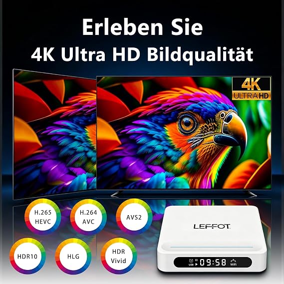 Android 14.0 TV Box LEFFOT L1 4K UHD TV Streaming Box 2GB RAM 16GB ROM