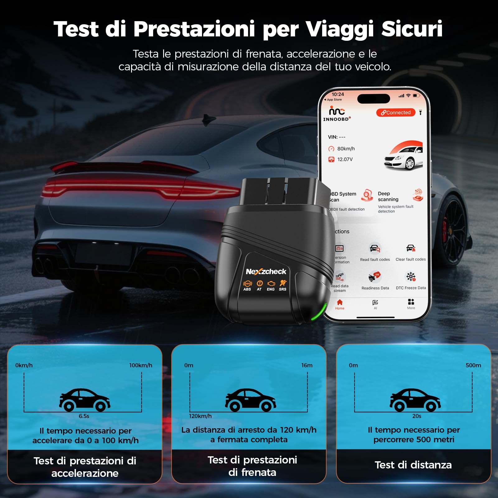 OBD2 Auto Diagnostica OBD Bluetooth: 5.1 OBD2 Scanner Diagnosi Auto Professionale in Italiano per Motore/AT/ABS/SRS Diagnostics - Multi Marche Auto iOS Android Windows - Aggiornamento Gratuito a Vita