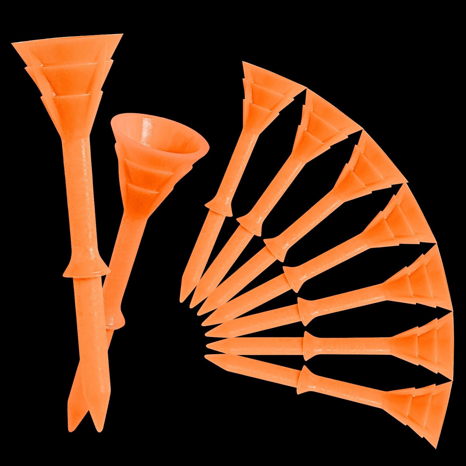 FINGER TEN Golf Tees Plastic Long 83mm 3 1/4 Unbreakable Cup Tees Value 50 Count, Golf Plastic Tees Step Down Upgrade for Men Women Kids Professional Durable