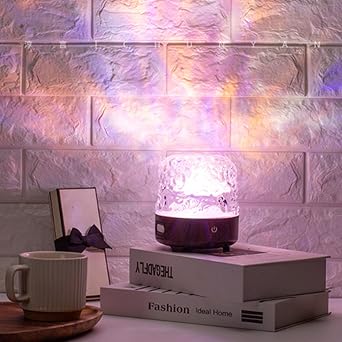 Fire,Oceanwave,Night Light & Bluetooth Noise Machine,& Bluetooth Speaker & Remote Control & 16 Colors, Ocean Wave Projector Light with Speaker,360° Full-C [Energy Class A]