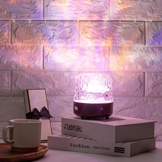 Fire,Oceanwave,Night Light & Bluetooth Noise Machine,& Bluetooth Speaker & Remote Control & 16 Colors, Ocean Wave Projector Light with Speaker,360° Full-C [Energy Class A]