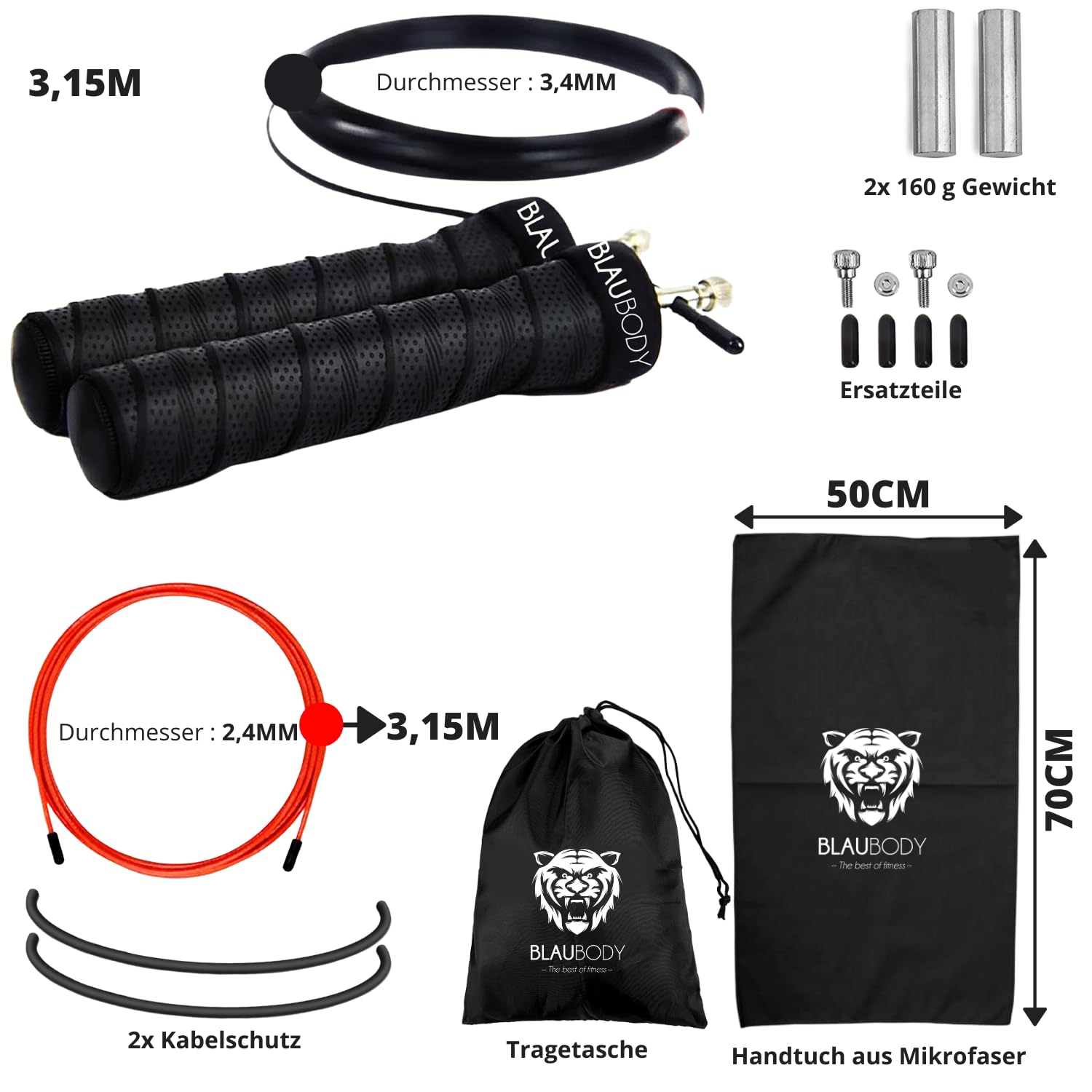 Springseil Für Erwachsene Fitness - Speed Rope Mit Kugellager & Trainingsplan