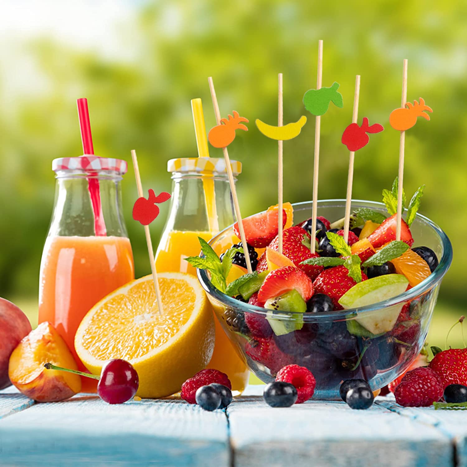 200 Spiedini Da Cocktail In Bamb&ugrave; Con Perlina | Stuzzicadenti Monouso Per Finger Food E Antipasti