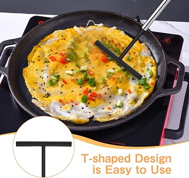 Crepe Spreader and Spatula Crepe Spatula Set Stainless Steel Crepe Tools Spreaders Spatula T- Shaped Batter Spreaders and Spatula Set