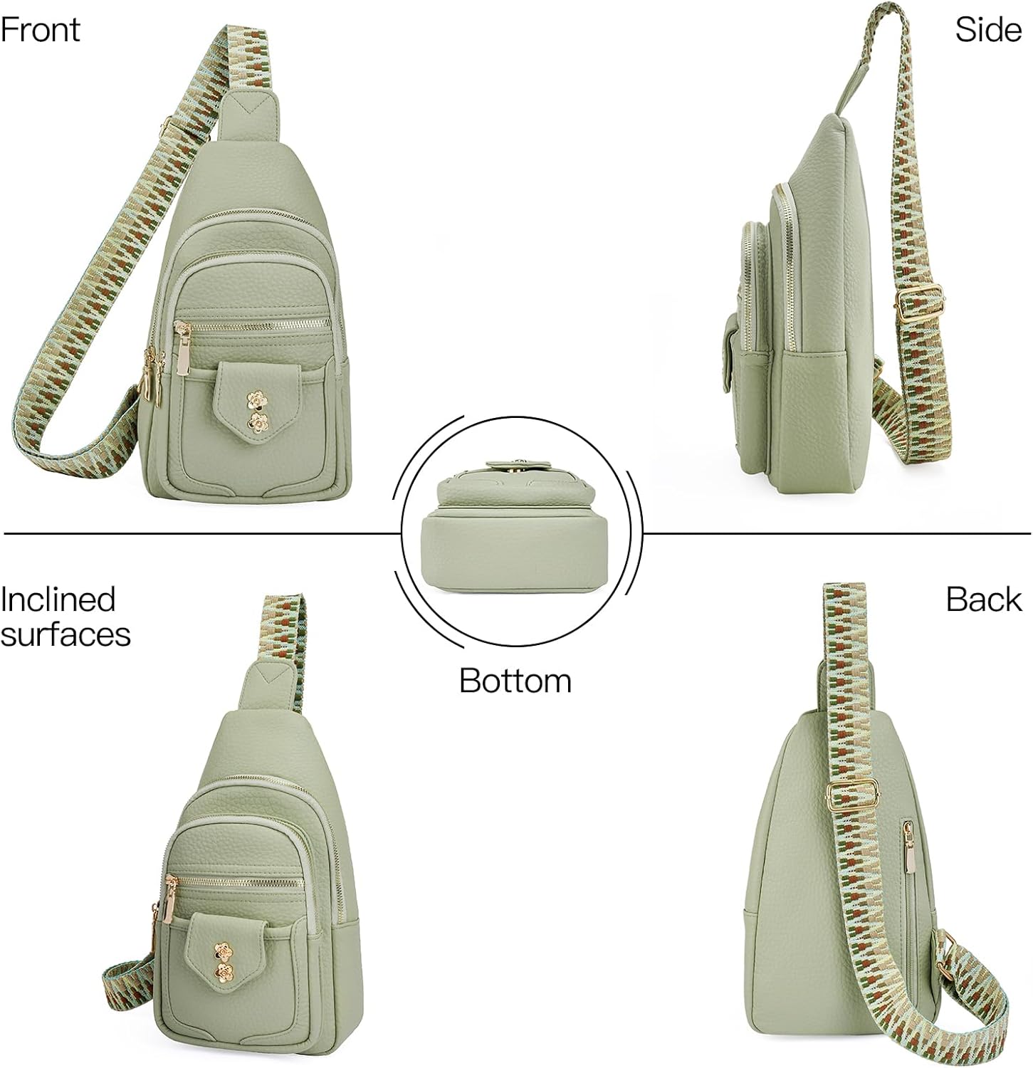 GAEKEAO Sling Bag Crossbody Bags for Women Vegan Leather Fanny Pack Chest Travel Anti Theft Purse Shoulder Bag handbags Gifts - Image 6