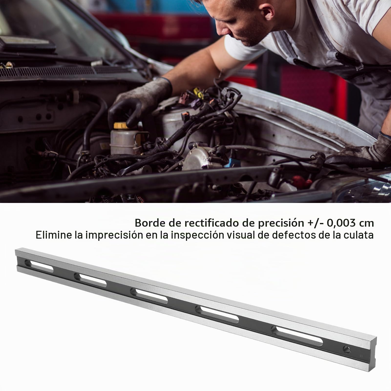Machinist Herramienta de Borde Recto de Acero de Precisión para Culatas de 24 Pulgadas, Plana Mecanizada, Bloques de Motor