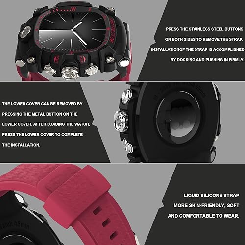 Miniatura 5 de YiMingSun iG-3000 - Funda de reloj modificada para Apple Watch Series 9, 8, 7, 1.772 in, 6, 1.732 in, banda para hombre, con funda, funda resistente