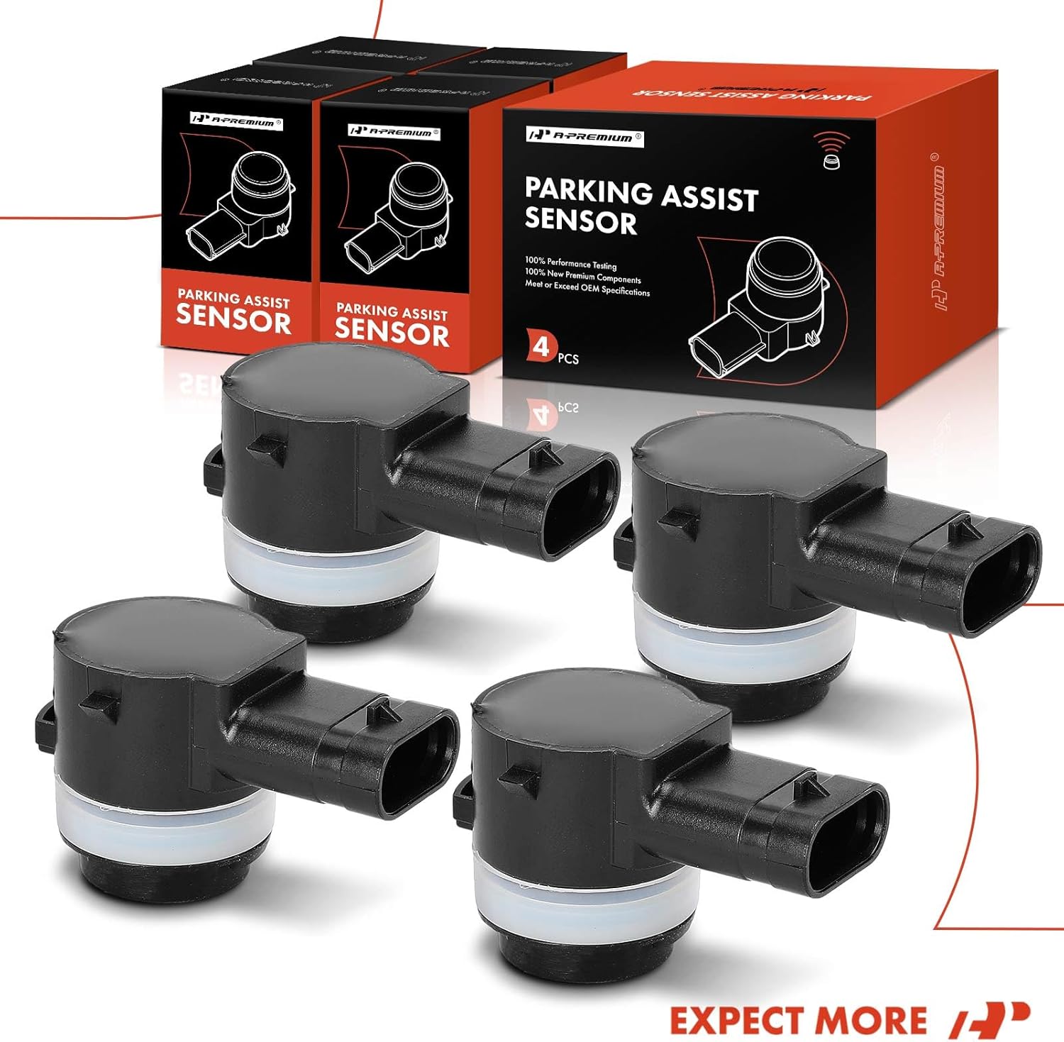 A-Premium 4-PC Reverse Backup Parking Assist Sensor Compatible with Ram & Jeep Models - 1500 2019-2022, 2500/3500 2019-2023, 4500/5500 2018-2022, Wrangler/Gladiator 2020-2023