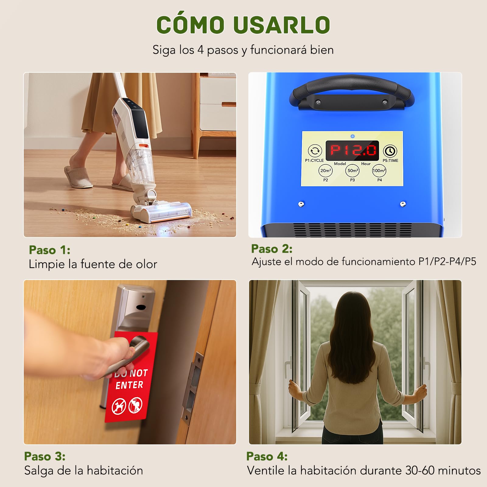 Generador de Ozono, FELLAT 30,000mg/h Purificador de Aire con Botón de Control Inteligente para 300 ㎡, Máquina de Ozono con Temporizador, Dispositivo de Ozono O3 Portátil para Hogar, Granjas