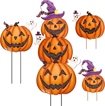Halloween Yard Decorations, Stacked Metal Halloween Pumpkins Decorations