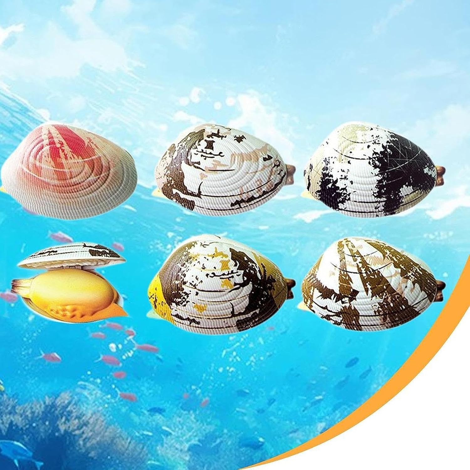 Generic 6Pcs Simulated Clams Water Spray Toy Water Spraying Toys for Outside Lawn