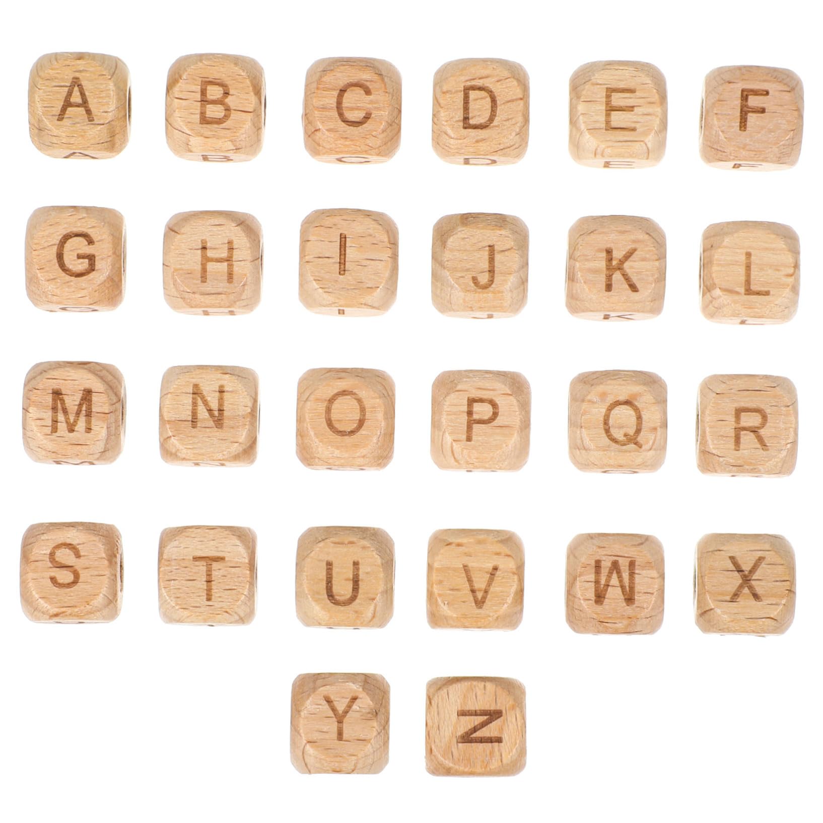 SOLUSTRE Cuentas De Madera Letras Cúbicas Para Manualidades y Pulseras, Set De 260 Piezas, Color Natural, Material Haya, Para Joyería Creativa y Decoración Artesanal