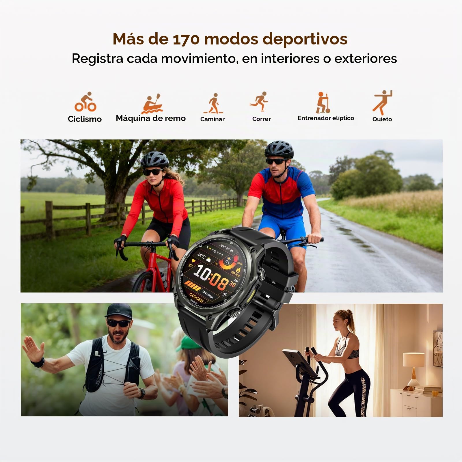 Anywise W1 - Reloj Inteligente GPS para Hombre, 6 Posiciones por satélite, rastreador de Fitness Impermeable a 50 m, Reloj Inteligente AI para Hombre de 1.43 Pulgadas Compatible con teléfono