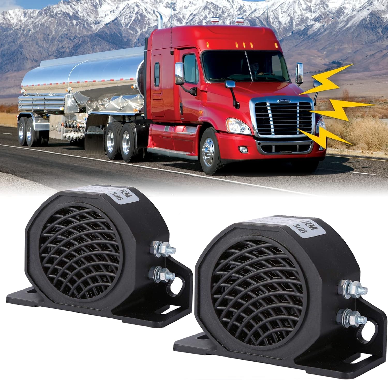 Truck Back-up Alarm, 2Pcs of Waterproof Industrial Heavy-Duty 110dB 12V/24V Backup Beepers: Reliable Car Reverse Horns for Enhanced Safety