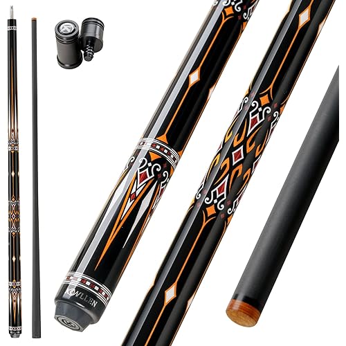 KONLLEN Carbon Fiber Pool Cue Stick 58-inch Professional Pool Sticks for Adults Full Carbon Technology Low Deflection Pool Cue Billiard Cues with 12.5mm Tip (Easy to Control, Pro Taper, Ultra-Smooth)