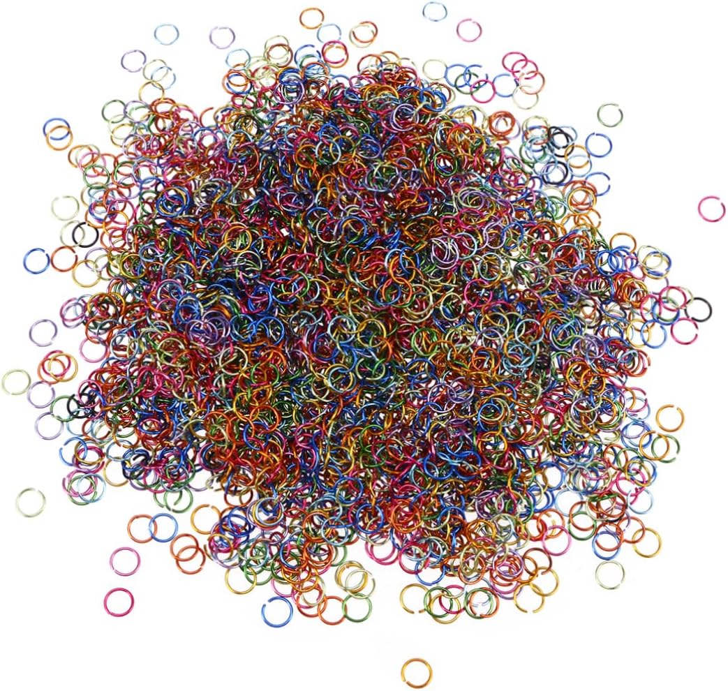 Tofficu 3200pcs Colorful Aluminum Open Jump Rings for DIY Jewelry Making Mixed Color Connecting Rings for Necklaces Bracelets and Earrings Great for Crafting Projects