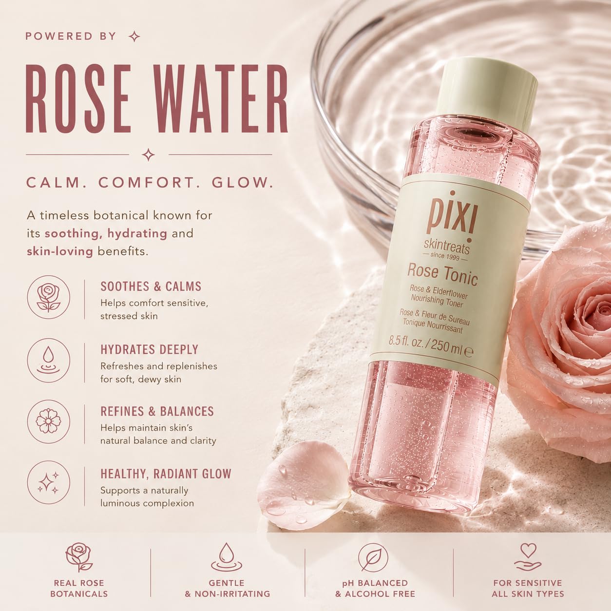 Pixi Beauty Różowy Tonic Sealed Soothe & Nourish Skin, 250 ml