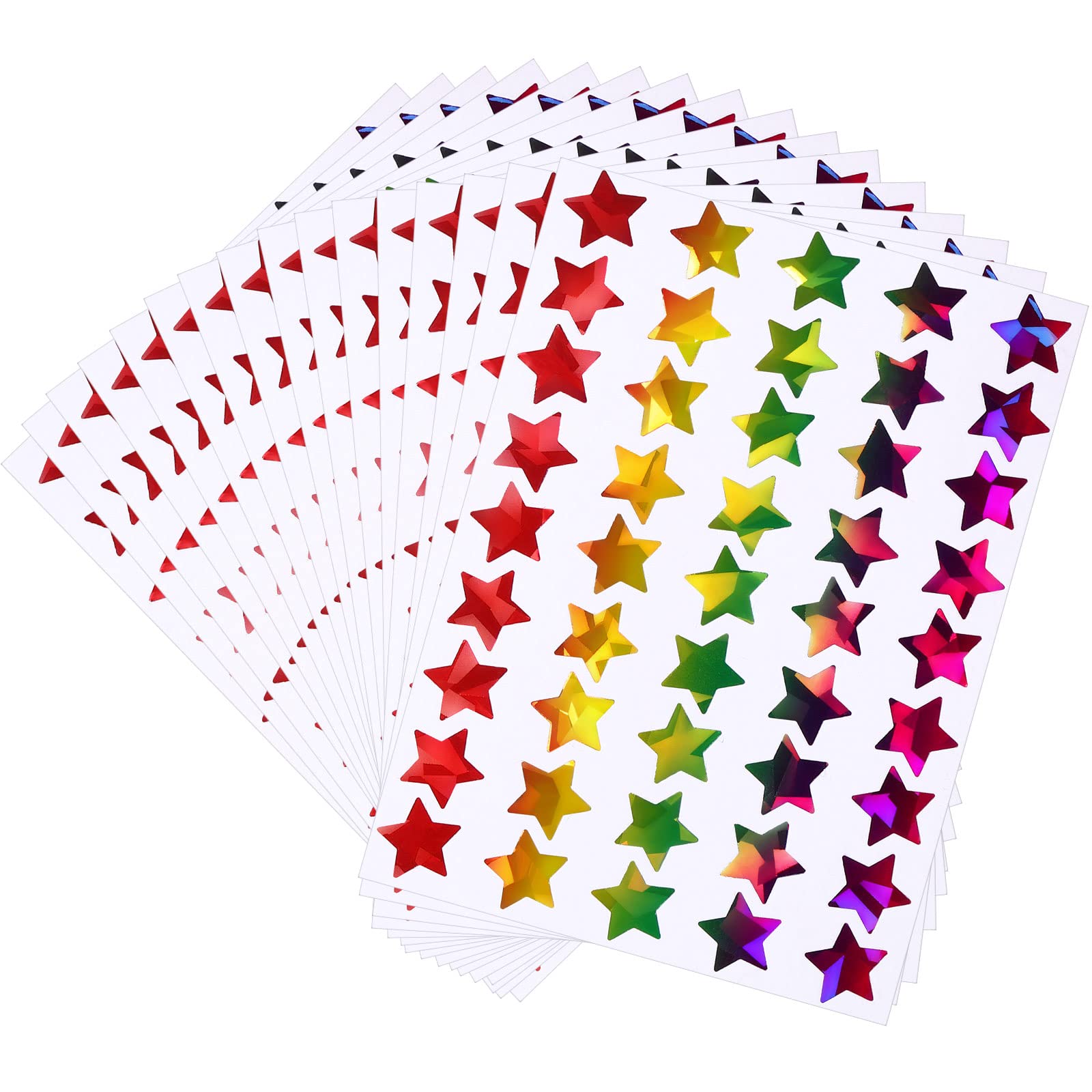 4500 Counts 0.5 Inch Foil Colorful Star Metallic Stickers Holographic Rainbow Star Stickers Labels for Kids Reward, Charts, School, Office and DIY Decoration (Multicolor)