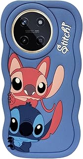 جراب حماية سيليكون بتصميم لطيف ثلاثي الأبعاد مع بطانة مايكروفايبر لموبايل ريلمي 11 شبكة الجيل الرابع 4G من المعز (نمط كرتون ستيتش) (لون أزرق فاتح)