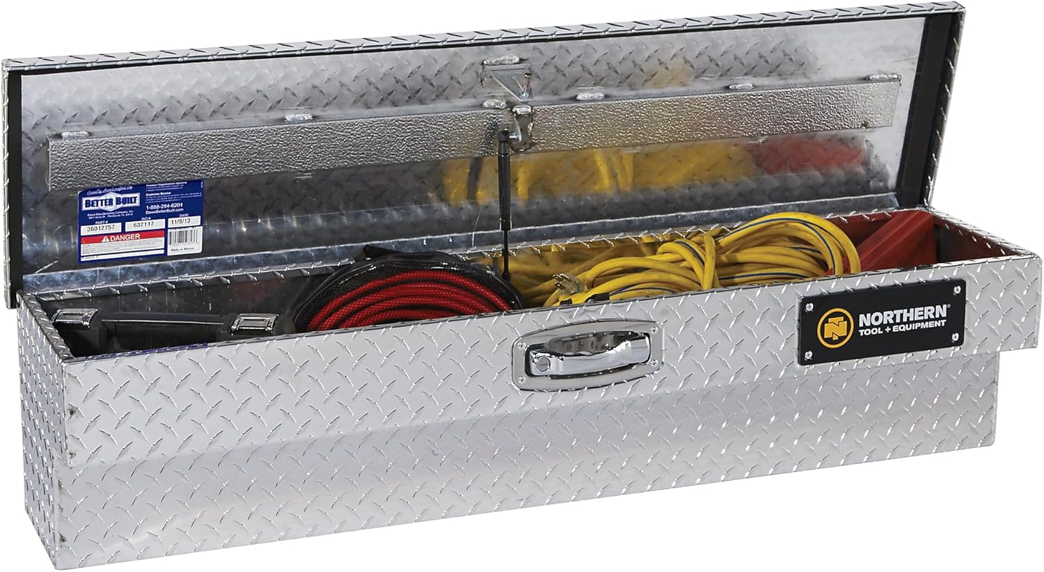 Northern Tool Side-Mount Truck Tool Box - Aluminum, Diamond Plate, Pull Handle Latch, 48in. x 11.5in. x 11in. Model Number 36012757