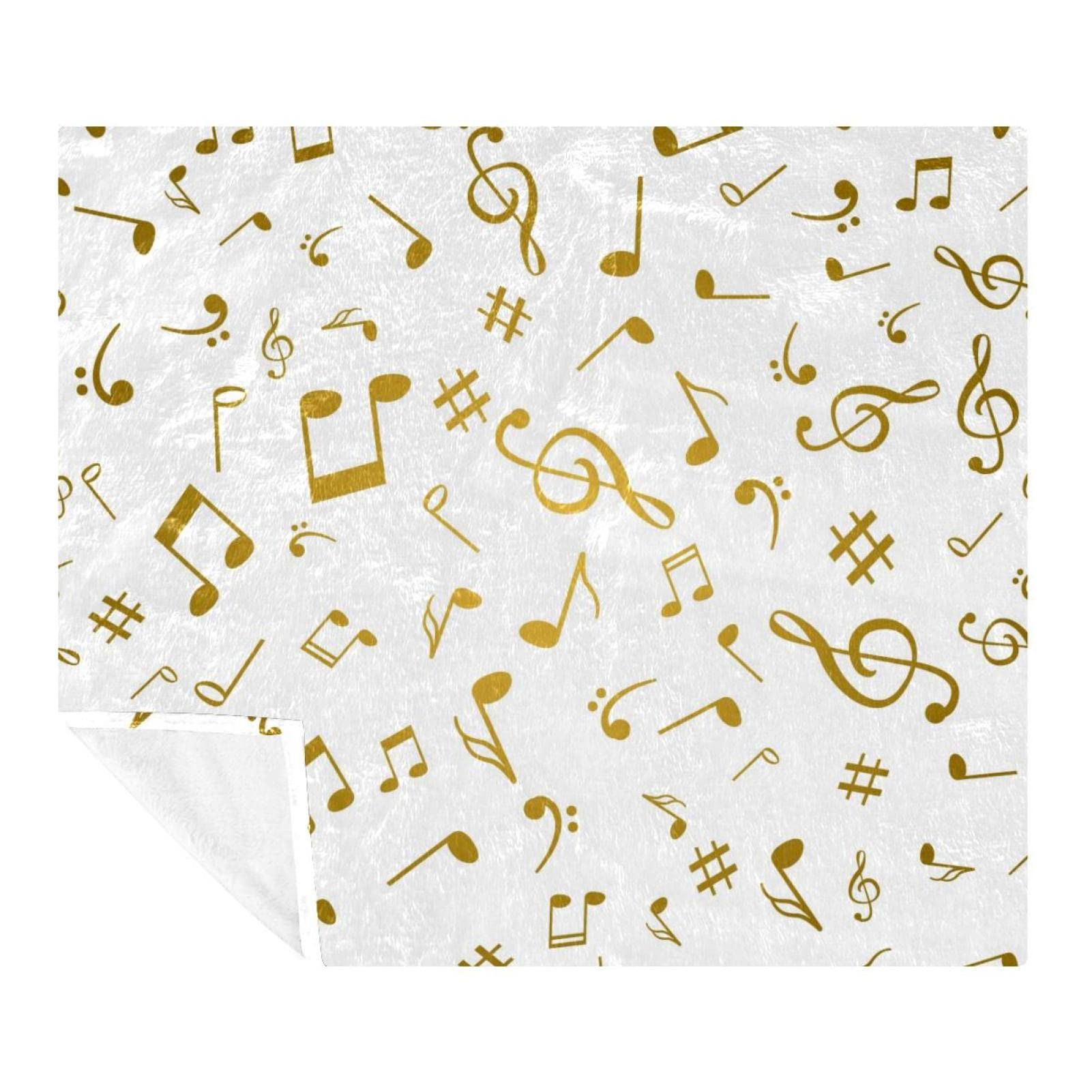Couverture polaire douce contre le froid notes de musique grand plaid