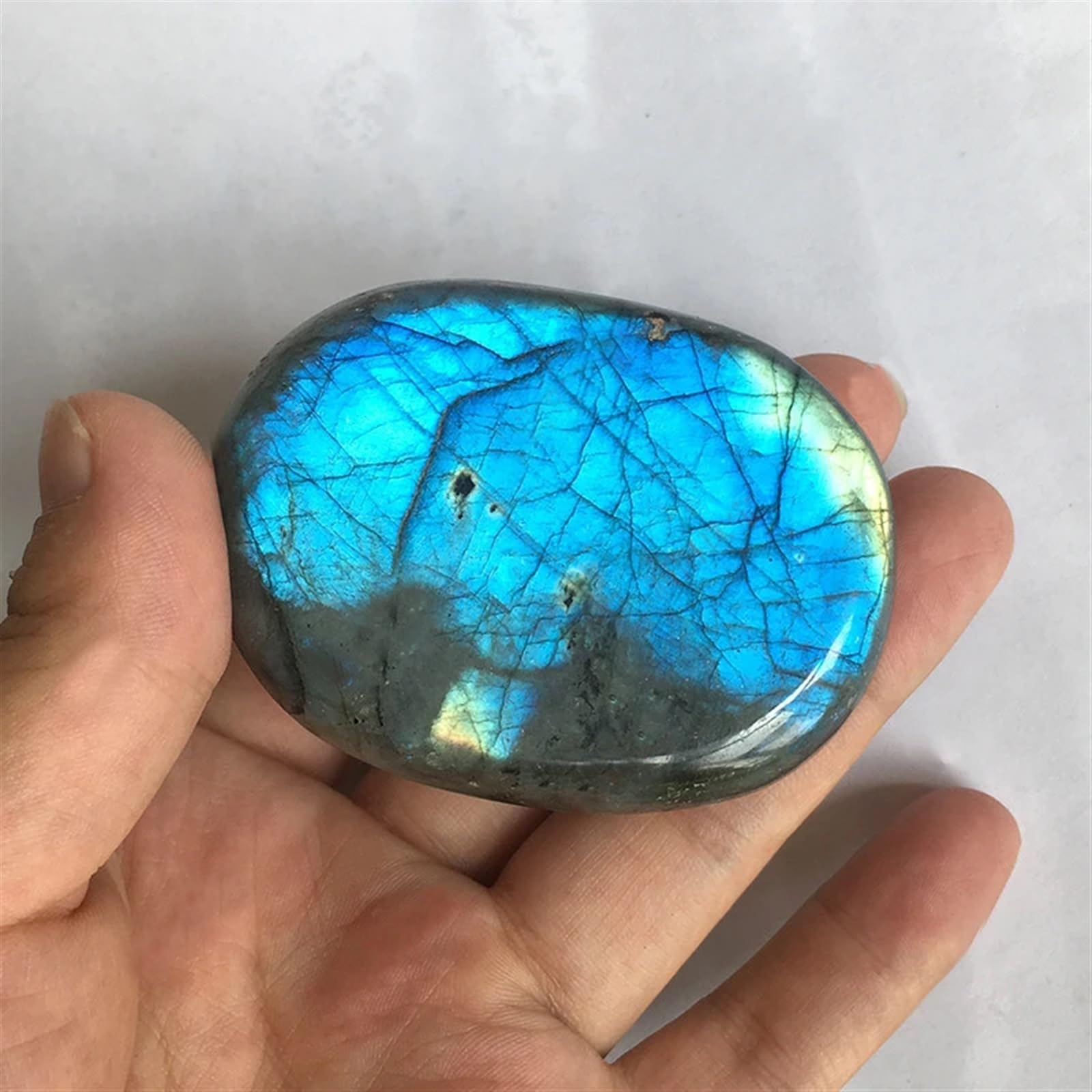 RVBLRDSE Blue Color Labradorite Stone Moonstone Crystal Ornament Home Decoration (Color : 4-6cm (1.6-2.4in), Size 5pcs) Gemstone Stone