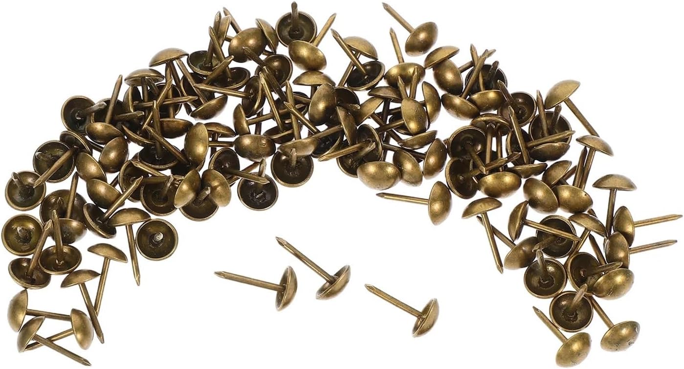 100Pcs Vintage Upholstery Nails Style Decorative Nailheads Furniture Door Skirting Board Fasteners Picture Hanging