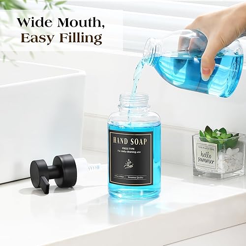 Miniatura 4 de Luxspire Dispensador de jabón espumoso, dispensador de jabón con bomba de espuma de vidrio, dispensador de jabón de manos antideslizante con 5
