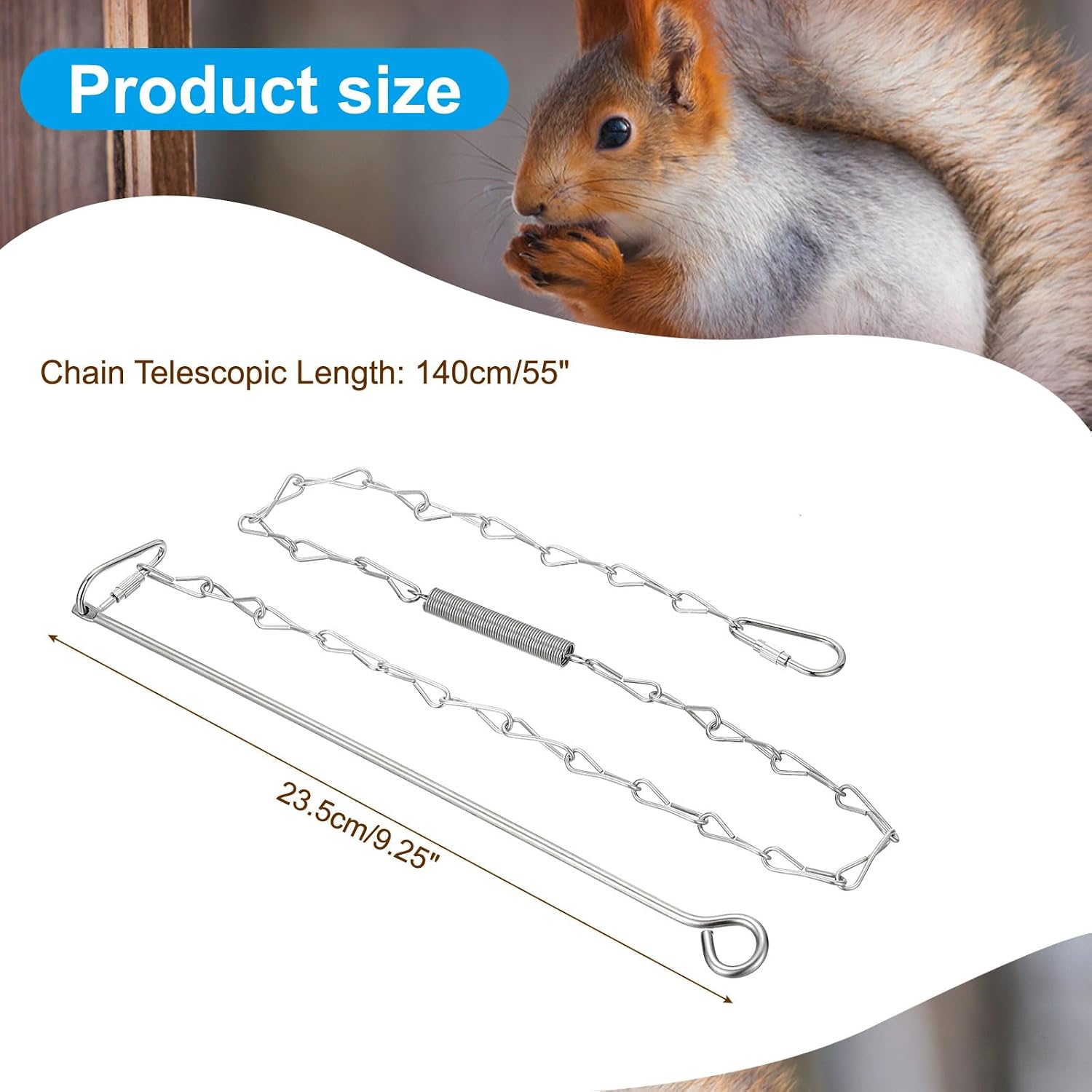 PATIKIL Hanging Squirrel Feeder 37inch, Outside Corn Cob Holder for Outdoors Backyard Squirrel Funny