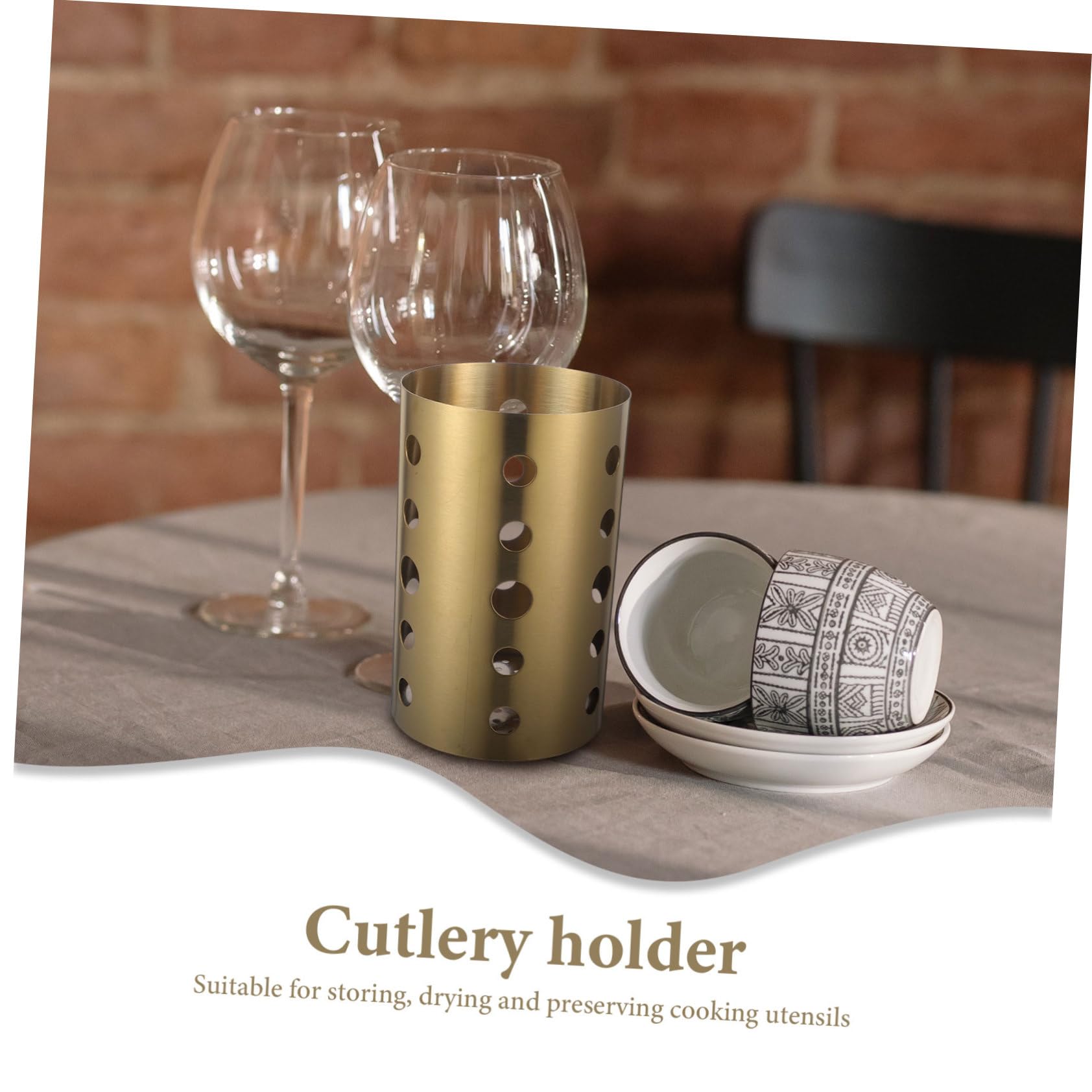 Gatuida 2 Pièces Porte-ustensiles Or en Acier Inoxydable Cuisine