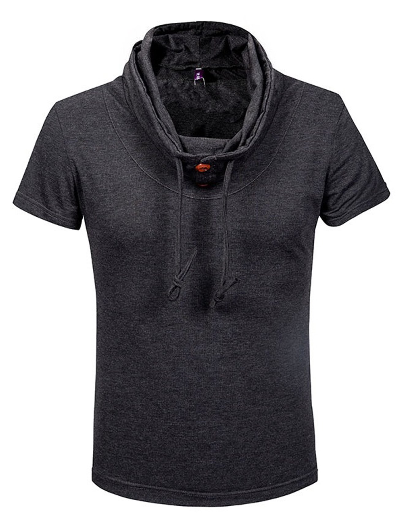 Mens Cotton Short Sleeve Hoodie T-Shirt Slim Fit Sports Muscleshirt