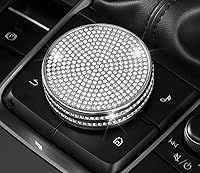 Vista 4 de Accesorios Interiores con Pedrería Compatibles con Mazda 2019-2025 Mazda3 CX-30 Perilla Multimedia Perilla de Aire Acondicionado Decoración