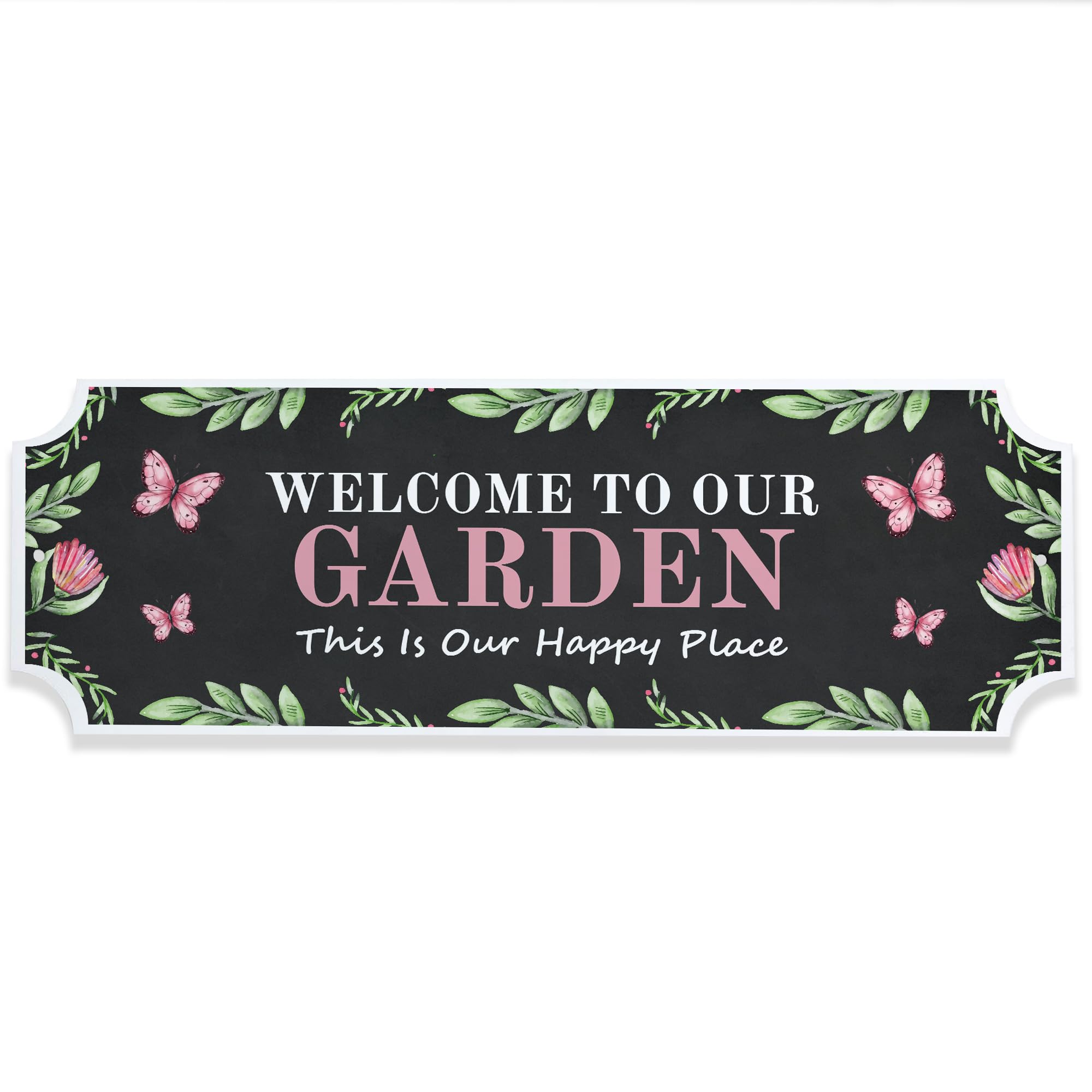 Red Ocean Garden Sign for Outside Welcome To Our Garden Sign Hanging Wall Plaque Garden Shed Yard Sign Home Decor Friendship Gift For Women Him Her