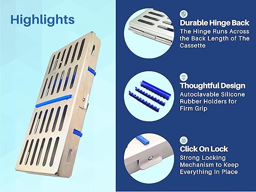 Miniatura 10 de ARTMAN - Caja de instrumentos para 5, 7, 10 y 20 instrumentos, organizador de instrumentos dentales (para 5 instrumentos)