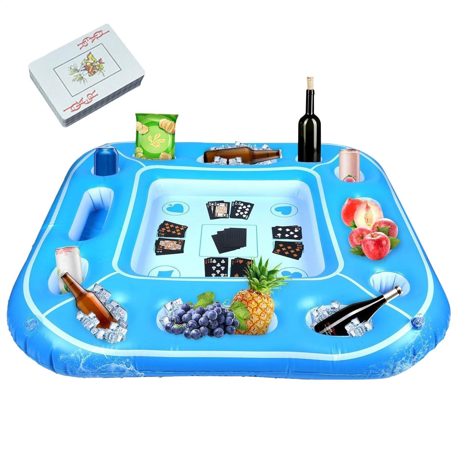 Vassoio impermeabile per bevande, gonfiabile, vassoio galleggiante per snack, resistente all'acqua, tavolo di grande capacità per riunioni in piscina, must have per il caldo, vassoio per alimenti e